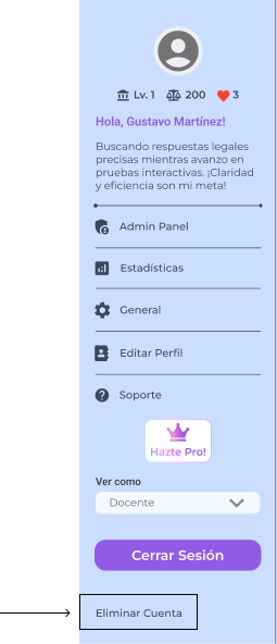 Eliminar cuenta lexmaster app